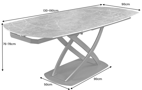 Roztahovací jídelní stůl Rafiqa 130-190 cm antracit