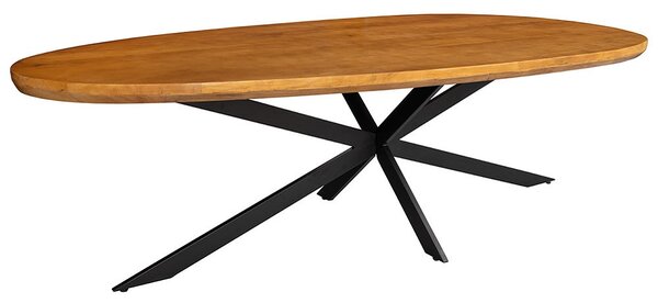 Oválný jídelní stůl Maalik Honey 240 cm hnědá akácie