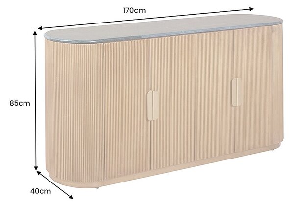Designová komoda Ifama 170 cm zelený mramor / mango