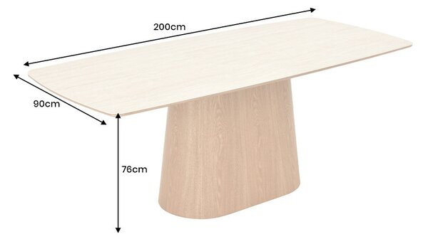 Designový keramický jídelní stůl Parthenia 200 cm travertin / dub