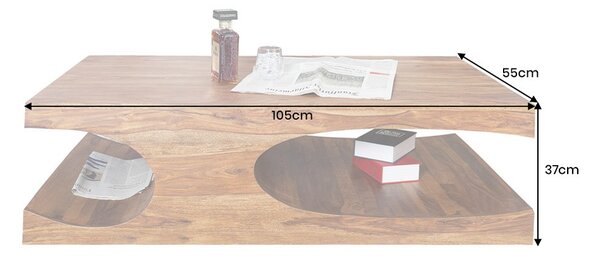 Designový konferenční stolek Island 105 cm Sheesham