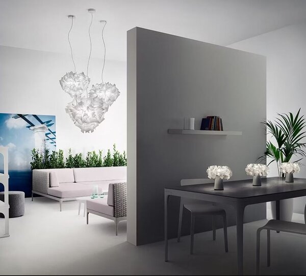 SLAMP VELSL00CTR01T00000EU Veli Couture large suspension, závěsné designové svítidlo s transparentním kabelem, 4x12W E27, prům. 60cm