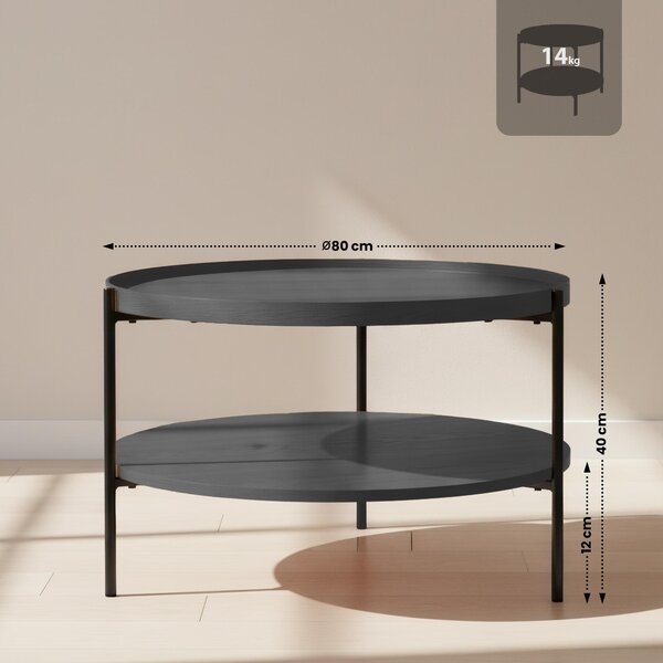 Konferenční stolek Corbitan 80 cm - šedá