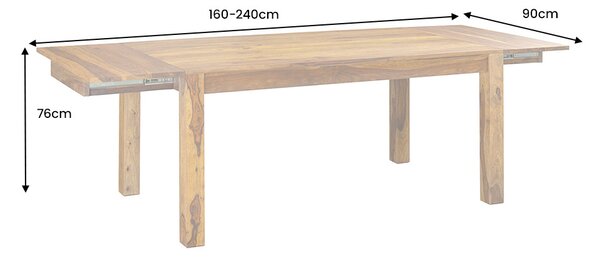Rozkládací jídelní stůl z masivu Timber 160-240cm