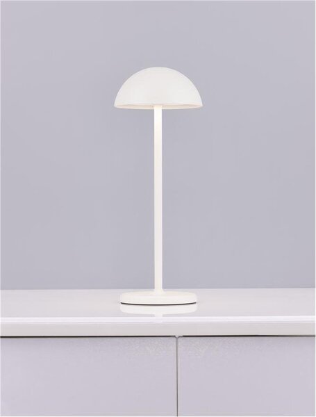 NV 9281380 Venkovní stolní lampa ROSE bílý hliník a akryl LED 1W 3000K 5V DC IP54 vypínač na těle / USB kabel - NOVA LUCE