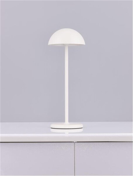 NV 9281380 Venkovní stolní lampa ROSE bílý hliník a akryl LED 1W 3000K 5V DC IP54 vypínač na těle / USB kabel - NOVA LUCE