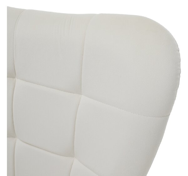 Relaxační křeslo ušák s podnožkou LUMEN - bílá Velvet látka