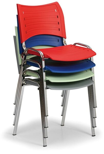 Plastová židle SMART, chromované nohy, šedá