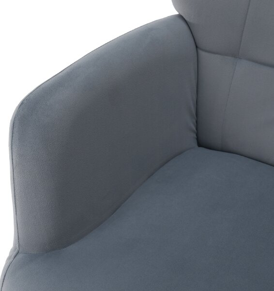 Relaxační křeslo ušák s podnožkou LUMEN - šedá Velvet látka