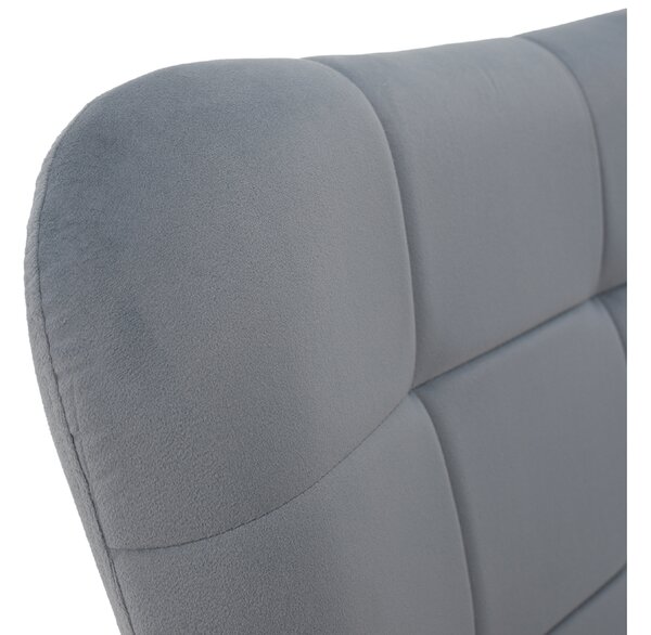Relaxační křeslo ušák s podnožkou LUMEN - šedá Velvet látka