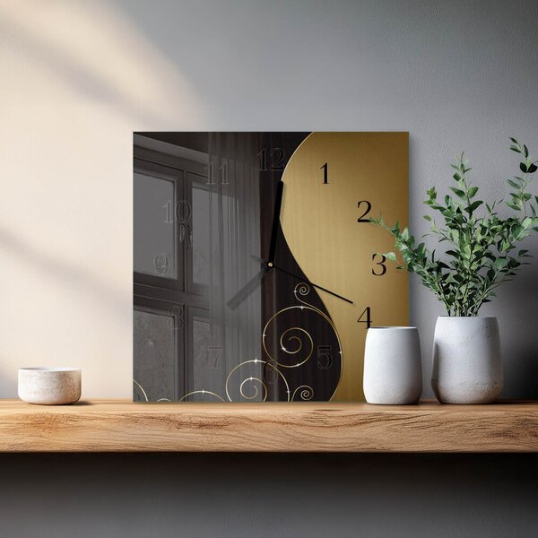 Skleněné hodiny na stěnu Abstraktní umění zskc-30x30-00057851