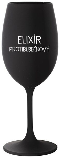 ELIXÍR PROTIBLBEČKOVÝ - černá sklenice na víno s nápisem 350 ml