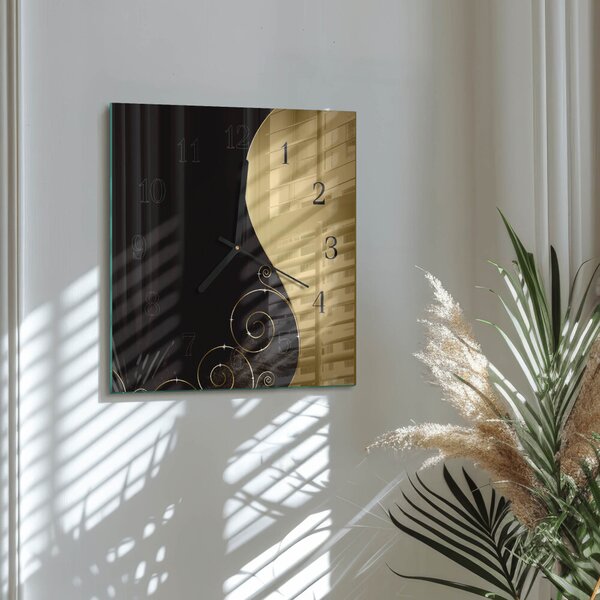 Skleněné hodiny na stěnu Abstraktní umění zskc-30x30-00057851