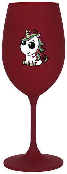 DUHOVÝ JEDNOROŽEC - bordo sklenice na víno s nápisem 350 ml