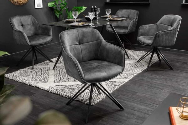 Designová židle Natasha tmavě šedý samet