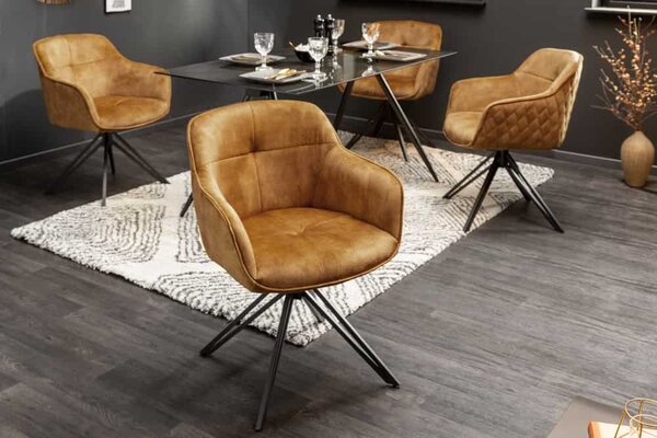 Designová židle Natasha tmavě hořčičný samet