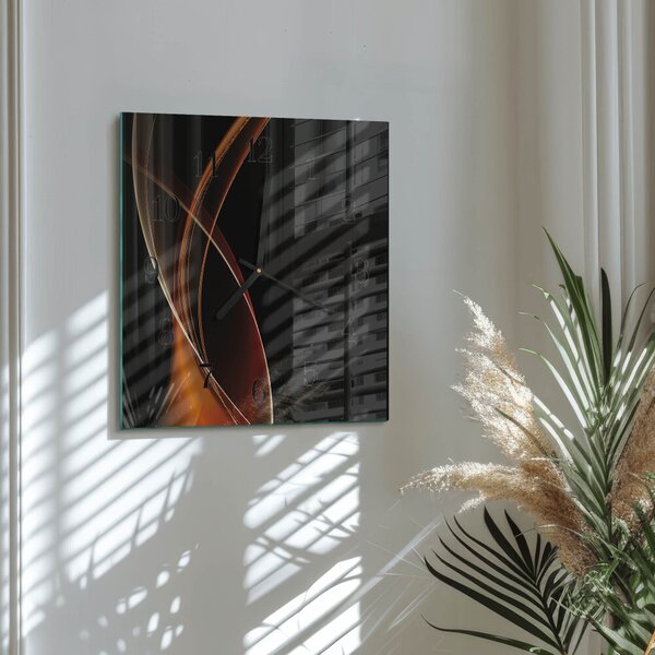 Skleněné hodiny na stěnu Abstraktní čáry zskc-30x30-00057881