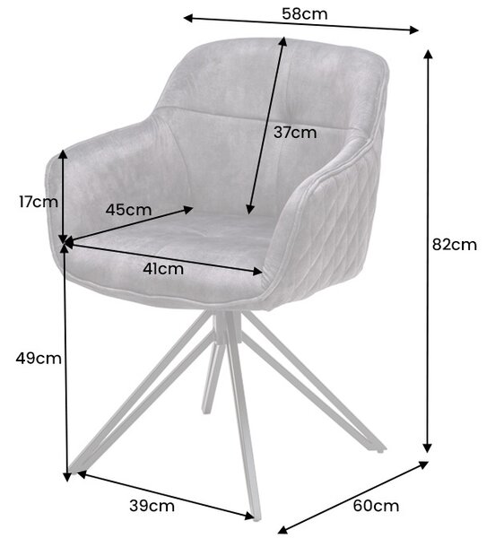 Designová židle Natasha tmavě šedý samet
