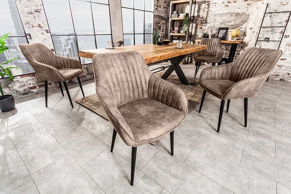 Designové křeslo Esmeralda šedobéžové-taupe