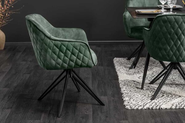 Designová židle Natasha tmavě zelený samet