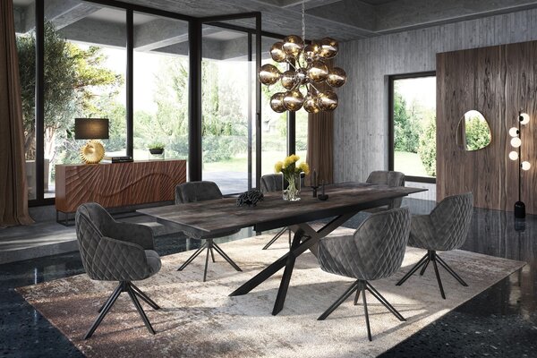 Designová židle Natasha tmavě šedý samet