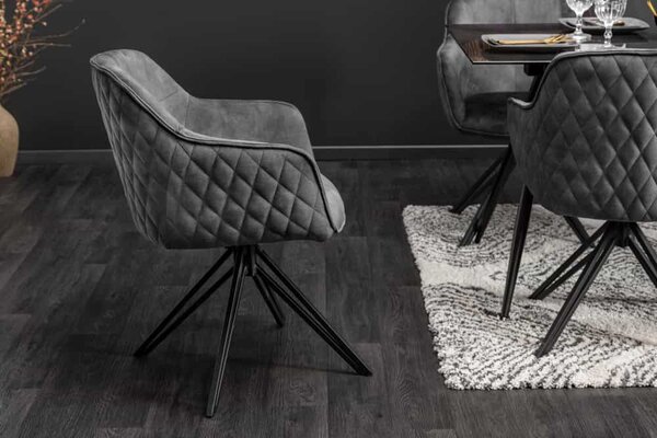 Designová židle Natasha tmavě šedý samet