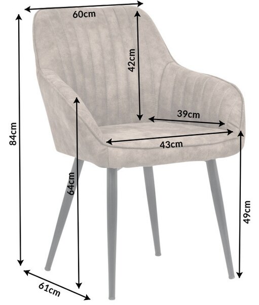 Designové křeslo Esmeralda šedobéžové-taupe