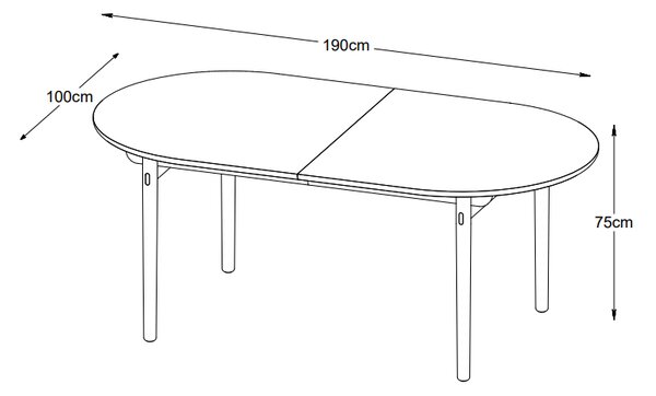 Designový jídelní stůl Wally 190 - 235 cm přírodní dub