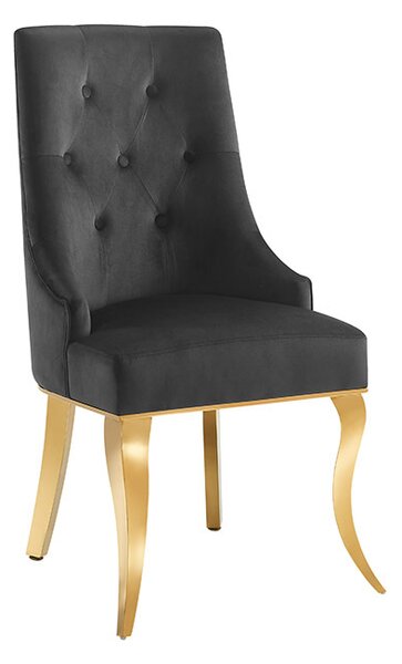 Designová židle Rococo Lví hlava černá / zlatá
