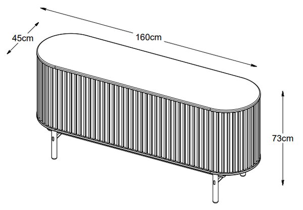 Designová komoda Wally 160 cm přírodní dub