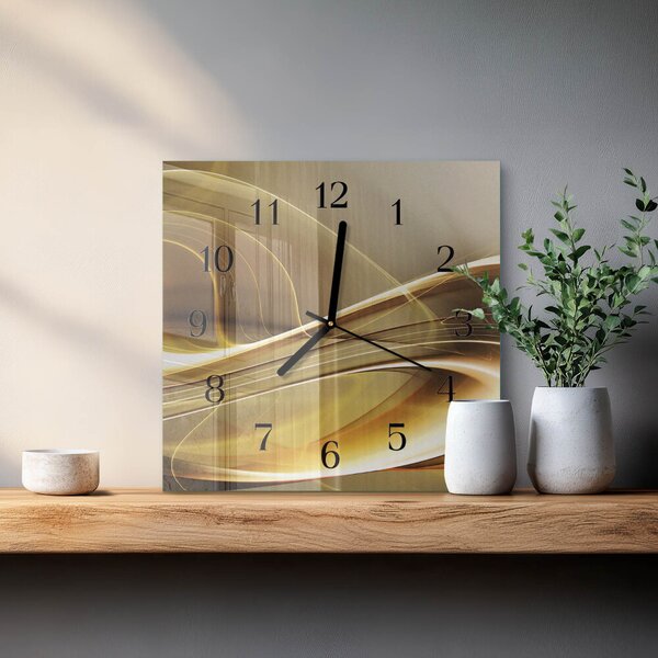 Skleněné hodiny na stěnu Abstraktní čáry zskc-30x30-00057899