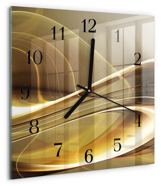 Skleněné hodiny na stěnu Abstraktní čáry zskc-30x30-00057899