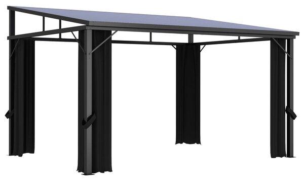 Altán se závěsy 405 x 294 x 244 cm antracitový