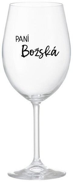 PANÍ BOŽSKÁ - čirá sklenice na víno 350 ml
