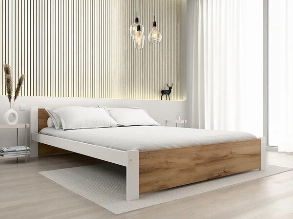 Postel IKAROS 120 x 200 cm, dub artisan/bílá Rošt: Bez roštu, Matrace: Matrace Sommera 18 cm
