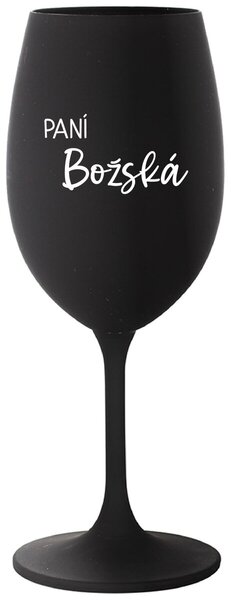 PANÍ BOŽSKÁ - černá sklenice na víno 350 ml