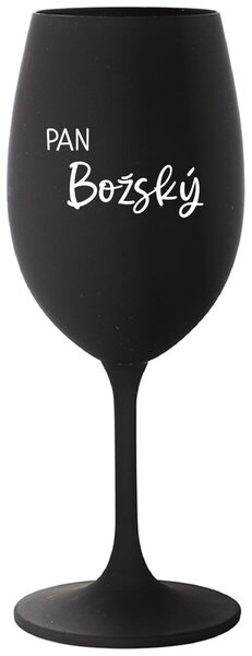 PAN BOŽSKÝ - černá sklenice na víno s potiskem 350 ml
