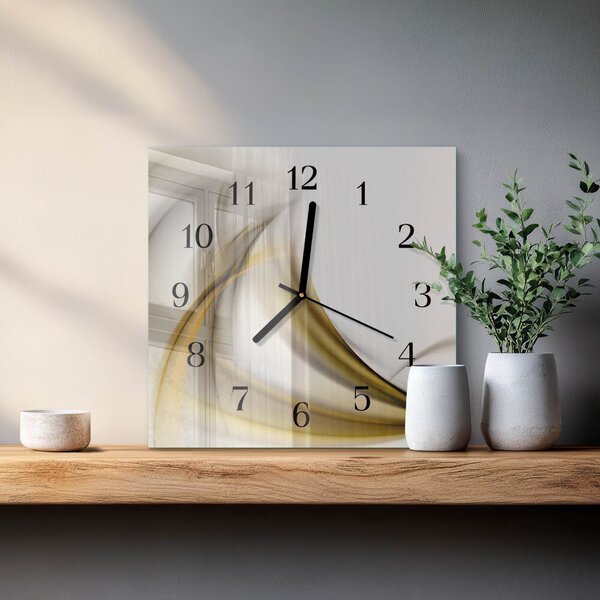 Skleněné hodiny na stěnu Abstraktní čáry zskc-30x30-00057923