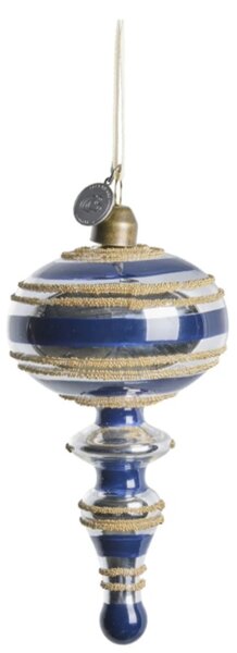 Lene Bjerre Skleněná ozdoba Stribille Blue - 13 cm LB142