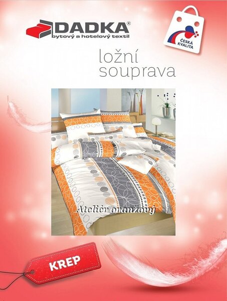Povlečení krep Ateliér oranžový 140x220, 70x90 cm