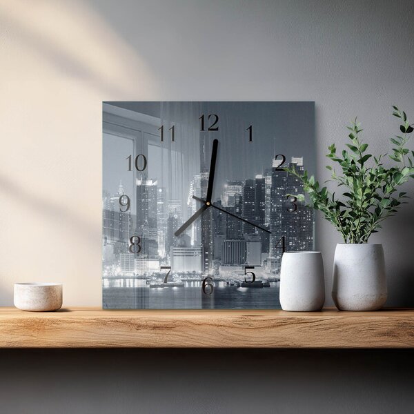Skleněné hodiny na stěnu Horizont zskc-30x30-00057929