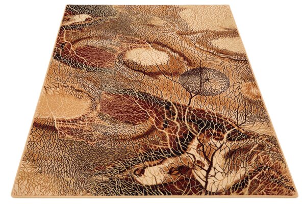 Agnella moderní vlněný koberec Isfahan Bellona Abstraktní tmavě béžový Rozměr: 300x400 cm