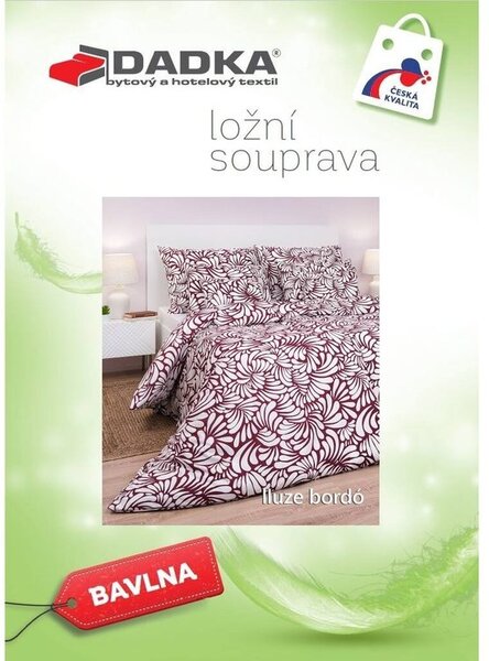 Bavlněné povlečení Iluze bordó 140x200, 70x90 cm