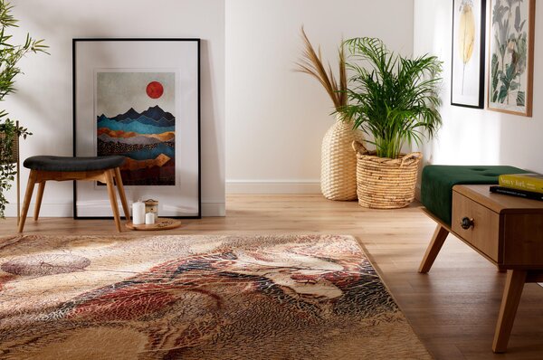 Agnella moderní vlněný koberec Isfahan Bellona Abstraktní tmavě béžový Rozměr: 300x400 cm
