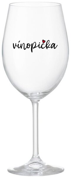 VÍNOPIČKA - čirá sklenice na víno s potiskem 350 ml