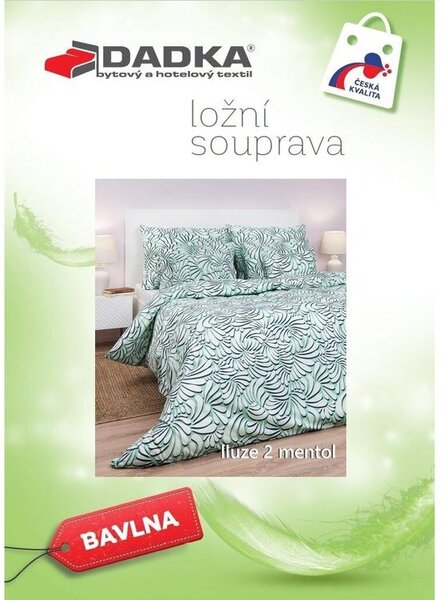 Bavlněné povlečení Iluze 2 mentolové 140x200, 70x90 cm