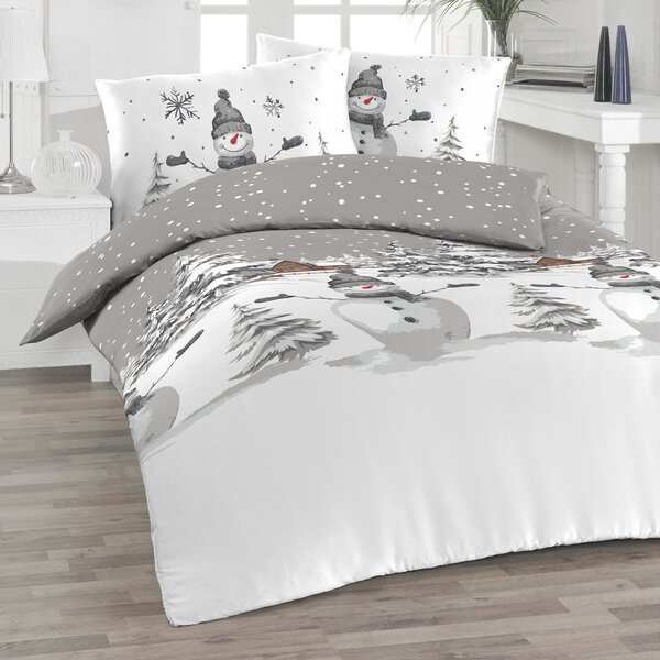 Florella Flanelové povlečení Tassin Grau Rozměr: 70x90 + 140x200 cm