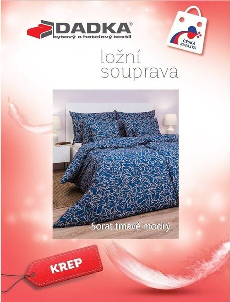 Krepové povlečení Sorat tmavě modré 140x200, 70x90 cm