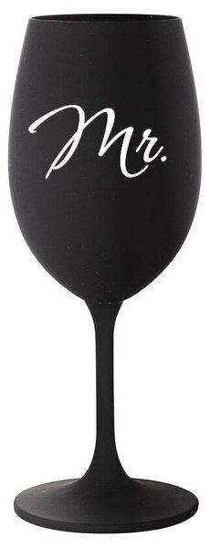 MR. - černá sklenice na víno 350 ml