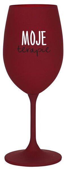 MOJE TERAPIE - bordo vtipná sklenička na víno 350 ml